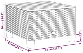 7 pcs conjunto de sofás p/ jardim c/ almofadões vime PE preto