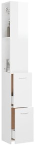 Armário WC 25x26,5x170 cm derivados de madeira branco brilhante