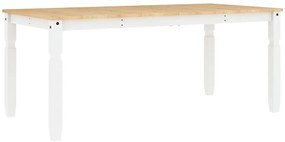 5 pcs conjunto de jantar Panama madeira pinho maciça branco