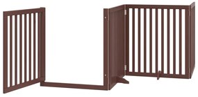 Portão p/ cães c/ porta dobrável 4 painéis 320cm álamo castanho