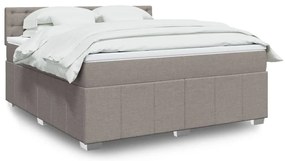 vidaXL Cama com molas/colchão 180x200 cm tecido castanho-acinzentado