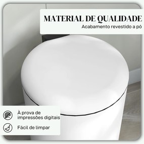 Balde de Lixo para Cozinha 20L com Pedal Tampa com Fechamento Suave e Cubo Amovível 36x30x44 cm Creme