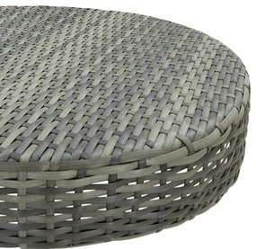 Mesa de jardim 60,5x106 cm vime PE cinzento