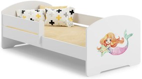 Cama infantil Luk sereia 140x70 branca - colchão e estrado incluído