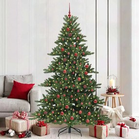 vidaXL Árvore de Natal Articulada Artificial Verde 210 cm PVC e Aço