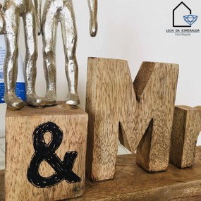 Placa Mr &amp; Mrs | Madeira | 51x28x7 CM