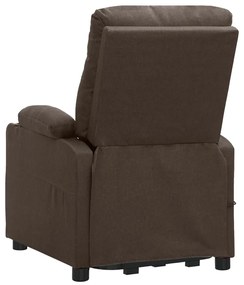 Poltrona elevatória de massagens tecido castanho