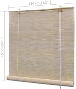Estores de rolo em bambu natural 4 pcs 120x160 cm