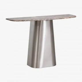 Consola De Entrada 120x40 Cm Em Pedra Natural E Aço Inoxidável Moreila Mármore Castanho Emperador - Sklum