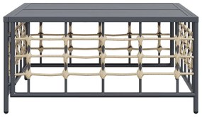 Mesa de jardim 70x70x34 cm vime PE antracite
