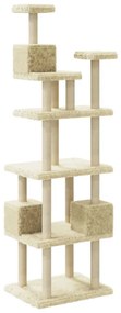 Árvore para gatos c/ postes arranhadores sisal 188 cm cor creme