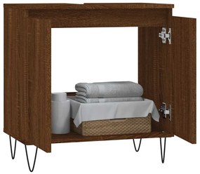 Armário casa banho 58x33x60 cm deriv. madeira carvalho castanho