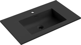 Mexen Otis lavatório embutido em bancada 81 x 46,5 cm, preto mate - 25188071