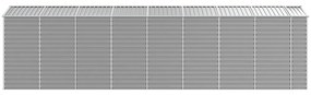 Abrigo de jardim 191x725x198 cm aço galvanizado cinzento-claro