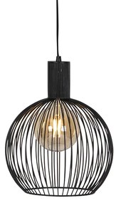 Candeeiro Pendente Design Redondo Preto 30cm - Dos Moderno,Design