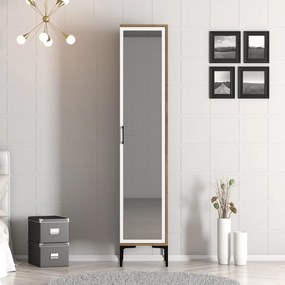 Roupeiro Kumsal R – Nogueira e Branco – 40x47,5x201,4 cm