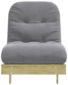 Sofá-cama futon c/ colchão 70x206x11cm madeira pinho impregnada