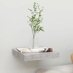 Prateleira de parede suspensa 23x23,5x3,8 cm MDF cinzento
