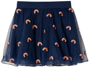 Saia para criança com tule azul-marinho 128
