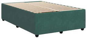 Cama boxspring com colchão 120x190 cm veludo verde-escuro