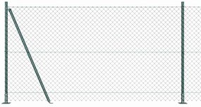 Conjunto de Postes de Cerca Prateado 10 x 1.2 m Aço Galvanizado