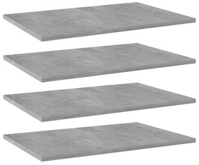 vidaXL Prateleiras para estante 4 pcs derivados de madeira cinza
