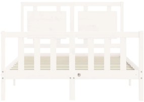 Cama sem colchão 140x200 cm madeira de pinho maciça branco