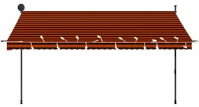 Toldo retrátil manual com LED 350 cm laranja e castanho