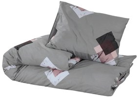 Conjunto de capa de edredão 200x200 cm algodão cinza