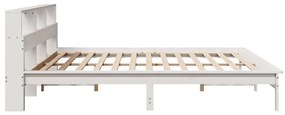 Cama sem colchão 180x200 cm madeira de pinho maciça branco