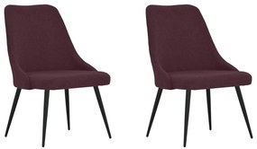 vidaXL Cadeiras de jantar 2 pcs tecido roxo
