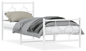 vidaXL Estrutura de cama com cabeceira e pés 80x200 cm metal branco