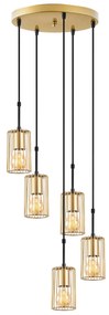 Chandelier Kemtel – Dourado Brilhante – 34 x 34 x 121 cm