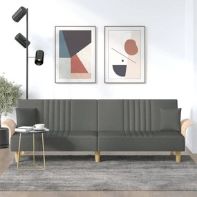 vidaXL Sofá-cama com apoio de braços tecido cinzento-escuro