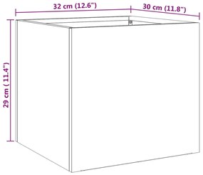 Vasos/floreiras 2 pcs 32x30x29 cm aço inoxidável prateado