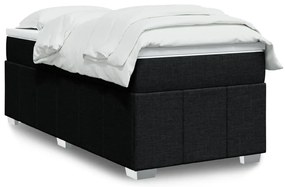 vidaXL Cama com molas/colchão 90x200 cm tecido preto