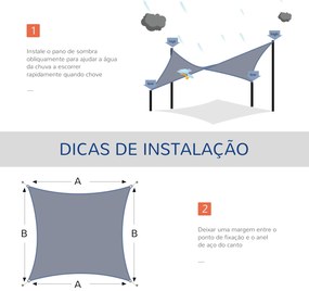 Vela de Sombra Retangular 4x3 m Toldo Vela com Proteção UV Bolsa de Tr