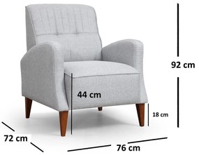Cadeira Wing Montana – Cinzento – 76 cm x 72 cm x 92 cm