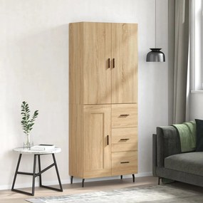 vidaXL Armário alto 69,5x34x180 cm derivados de madeira cor sonoma