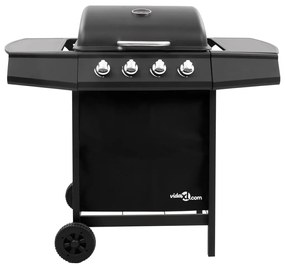 Grelhador/barbecue a gás 4 discos preto