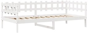 Sofá-cama c/ gavetas 90x190 cm madeira de pinho maciça branco
