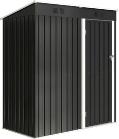 Outsunny Abrigo metálico 1,37 m² Abrigo Trancável com Ventilação e Telhado Inclinado Luvas 163x90x179 cm | Aosom Portugal