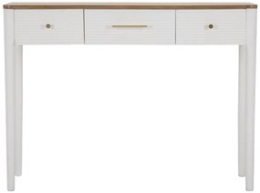 MESA CONSOLA MATERA 107X37X80 CM BRANCA E CASTANHA