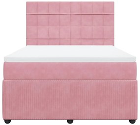 Cama com molas/colchão 160x200 cm veludo rosa