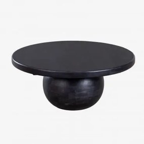 Mesa De Centro De Madeira De Manga Dalen Preto Claro - Sklum