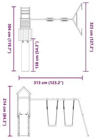 Conjunto de brincar para exterior madeira de pinho impregnada