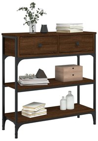 Mesa consola 72,5x25x75 cm derivados madeira carvalho castanho