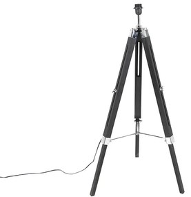 Candeeiro de pé preto sem abajur- TRIPOD Design,Industrial,Retro