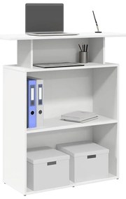 vidaXL Balcão de recepção branco 100x40x104 cm madeira projetada
