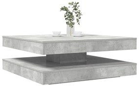 vidaXL Mesa de centro rotativa a 360 graus 90x90x34,5 cm cinza cimento